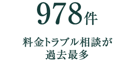 978件 料金トラブル相談が過去最多