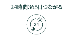 24時間365日つながる